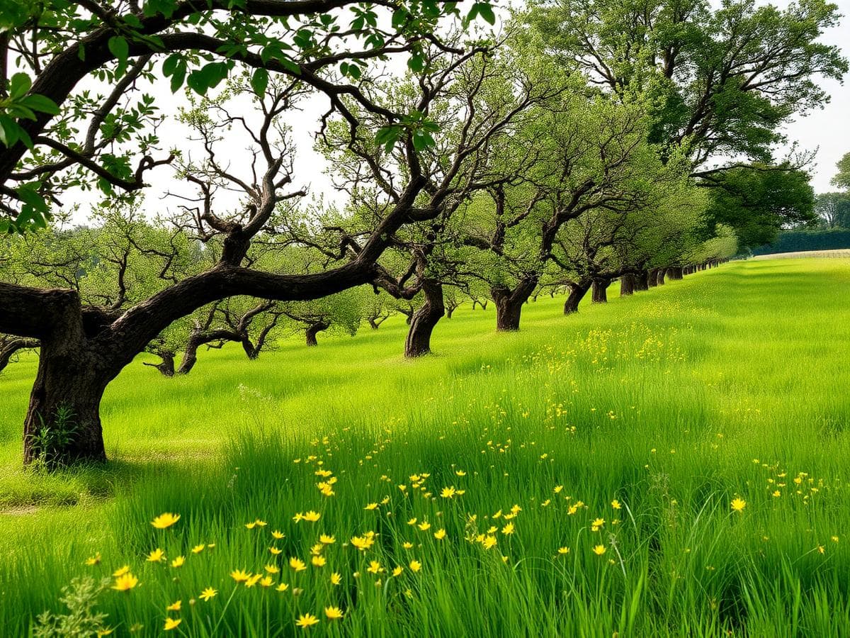 Orchard and meadow at Martins Farm